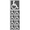 handicap moteur gris - 1 sticker 10cm / 8 stickers 5cm - Sticker/autocollant