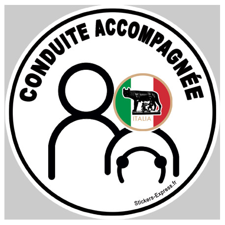 Autocollants : conduite accompagnee Italien