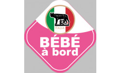 bébé à bord d'origine Italienne - 15x15cm - Sticker/autocollant