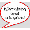 informaticien tapant sur le système - 10x9cm - sticker/autocollant